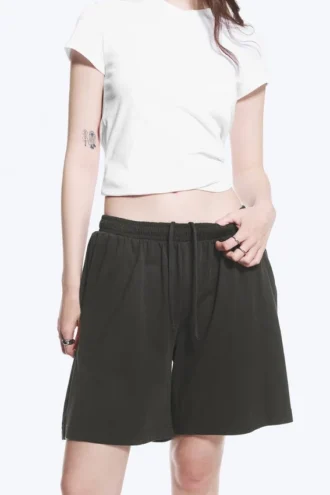 Loose Jersey Pull-On Shorts – Dark Grey