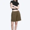 Loose Jersey Pull-On Shorts – Dark Mole