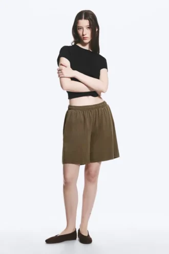Loose Jersey Pull-On Shorts – Dark Mole