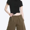 Loose Jersey Pull-On Shorts – Dark Mole