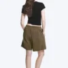 Loose Jersey Pull-On Shorts – Dark Mole