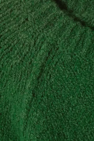 Loose Knitted Raglan Sweater – Dark Green