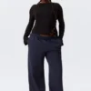 Loose Long Heavyweight Sweatpants – Dark Blue