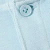 Loose Long-Sleeved Henley T-Shirt – Light Blue