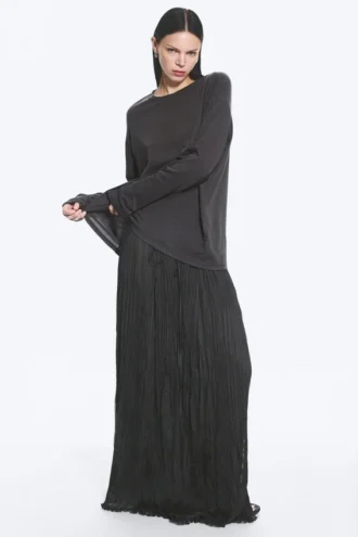 Loose Long-Sleeved T-Shirt – Dark Grey