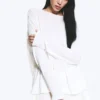 Loose Long-Sleeved T-Shirt – White