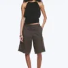 Loose Low Rise Cargo Shorts – Washed Dark Grey