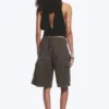 Loose Low Rise Cargo Shorts – Washed Dark Grey
