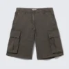 Loose Low Rise Cargo Shorts – Washed Dark Grey
