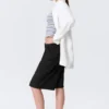 Loose Low Rise Three-Quarter Length Suiting Shorts – Black