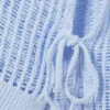 Loose Open-Knit Side Slit Sweater – Light Blue