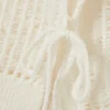 Loose Open-Knit Side Slit Sweater – White