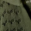 Loose Open-Knit Sweater – Dark Khaki Green