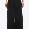 Loose Pleated Sweatpants – Dark Black