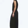 Loose Pleated Sweatpants – Dark Black