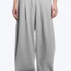 Loose Pleated Sweatpants – Grey Melange