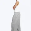 Loose Pleated Sweatpants – Grey Melange