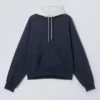 Loose Raglan Hoodie – Dark Blue/Grey