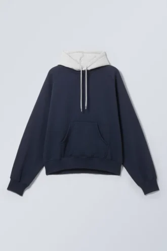 Loose Raglan Hoodie – Dark Blue/Grey