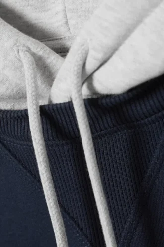 Loose Raglan Hoodie – Dark Blue/Grey