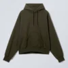Loose Raglan Hoodie – Dark Green