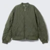 Loose Reversible Bomber Jacket – Dark Khaki – Floral