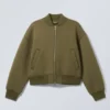 Loose Scuba Bomber Jacket – Khaki Green