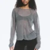 Loose Sheer Knitted Sweater – Grey Melange