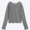 Loose Sheer Knitted Sweater – Grey Melange