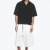 Loose Short-Sleeved Resort Shirt – Black