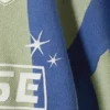Loose Soccer Team Knitted Sweater – Green & Blue Stripe