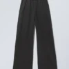 Loose Straight Terry Sweatpants – Washed Dark Grey