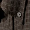 Loose Structured Button-Down Shirt – Checked Dark Brown