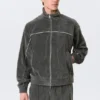 Loose Velour Track Jacket – Dark Grey