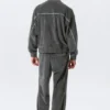 Loose Velour Track Jacket – Dark Grey