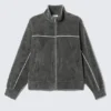 Loose Velour Track Jacket – Dark Grey