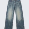 Looser Regular Waist Loose Straight Jeans – Blue Ray – Dark Blue | Cheap Monday Gb