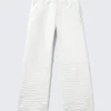 Looser Regular Waist Loose Straight Jeans – Creased White – White | Cheap Monday Gb