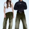 Looser Regular Waist Loose Straight Jeans – Deep Green – Khaki Green | Cheap Monday Gb