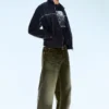 Looser Regular Waist Loose Straight Jeans – Deep Green – Khaki Green | Cheap Monday Gb