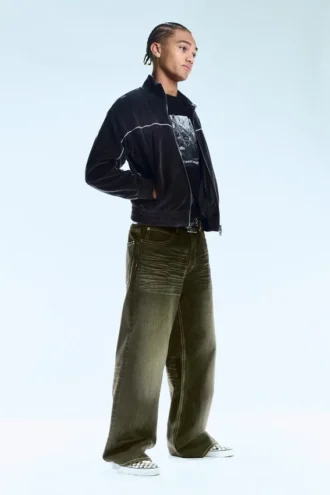 Looser Regular Waist Loose Straight Jeans – Deep Green – Khaki Green | Cheap Monday Gb