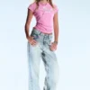 Looser Regular Waist Loose Straight Jeans – Light Blue | Cheap Monday Gb