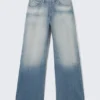 Looser Regular Waist Loose Straight Jeans – Whiped Blue | Cheap Monday Gb
