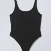 Low Back Scoop Neck Swimsuit – Black