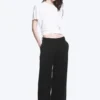 Low Flared Suit Trousers – Black