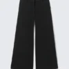 Low Flared Suit Trousers – Black