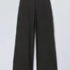 Low Flared Suit Trousers – Striped Black