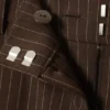Low Flared Suit Trousers – Striped Dark Brown