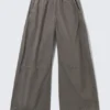 Low Rise Baggy Pull-On Trousers – Grey
