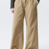 Low Rise Baggy Ripstop Trousers – Beige